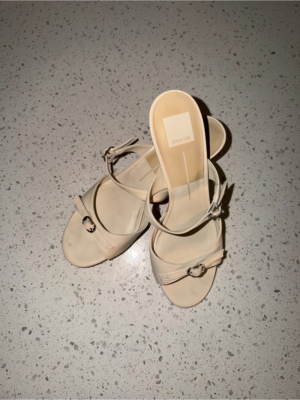 Dolce Vita Beige Open-Toe Ankle-Strap Sandals